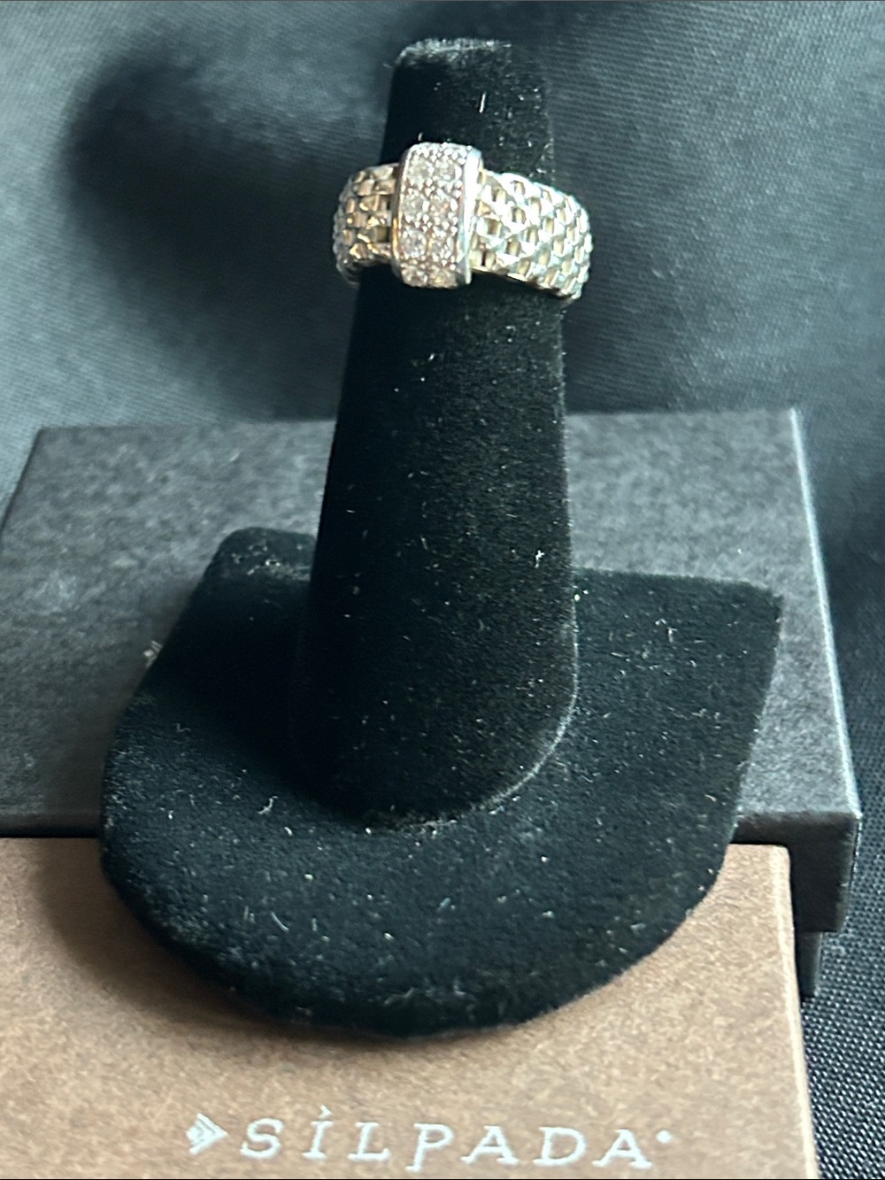 Silpada R2980 Italian Stretch Ring with CZ